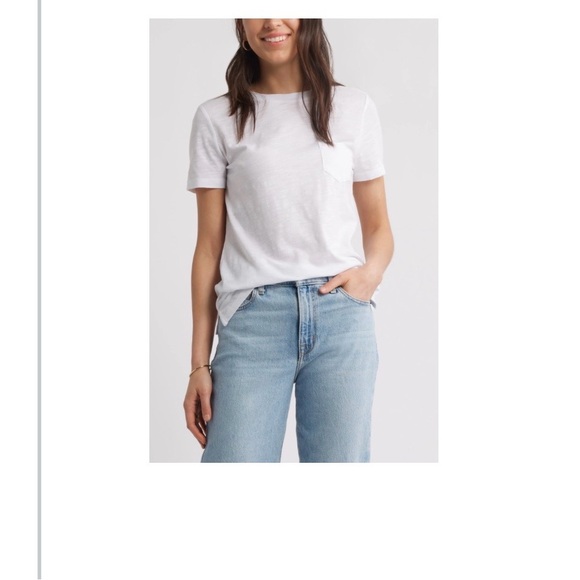 Caslon White Short Sleeve Basic Pocket Tee NWTs - Picture 4 of 4